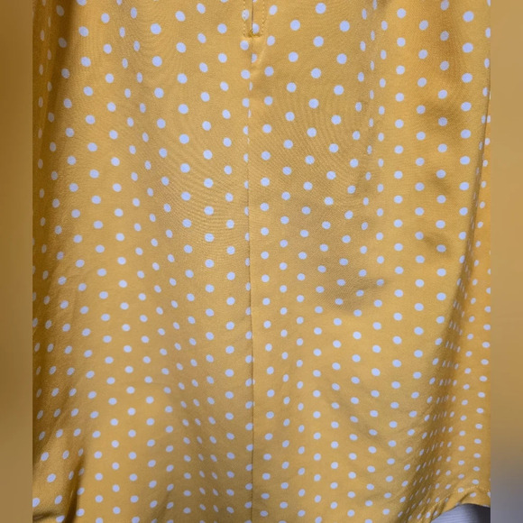 Modcloth Womens Yellow Polka Dot A-Line Swing Belted Skirt Plus Size 2X Pockets - Picture 9 of 13